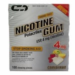 Nicotine Gum 4mg Coated Fruit 100 Chews By Rugby