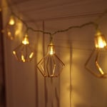 TFACR Vintage Lampshade Geometric Fairy Lights with Battery Operated, 3M 20LED Rose Gold Metal Fairy String Lights for Home Bedroom Garden Wedding Party Decoration (Warm White)