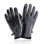 XXY Outdoor Sports Winter Thermal Warm Touchscreen Cycling Bike Bicycle Ski Running Motorcycle Gloves Full Finger Man Women Thermal Waterproof Gloves (Color : Model 4 Gray, Size : L)