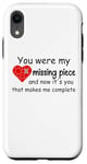 Coque pour iPhone XR You Were My Missing Puzzle Piece Valentines Day Couple Heart