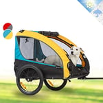 Klarfit Remorque Velo Chien, Chariot Transport pour Chiens, Remorque à Vélo pour Chien Pliable, avec Laisse de Sécurité, Chariot pour Chien Petite/Moyenne Taille, Toile Oxford pour Vélos, 282L, 40kg