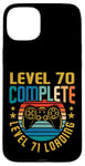 Coque pour iPhone 15 Plus Level 70 Complete Level 71 Gamer vidéo 70e anniversaire