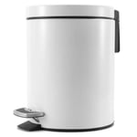 SOGA Foot Pedal Stainless Steel Rubbish Recycling Garbage Waste Trash Bin Round 7L White - Kitchen Bins - RubbishBinRound7LWhite