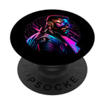 Rétro Futuriste Homme Avec Lunettes De Soleil Art PopSockets PopGrip Adhésif