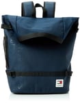 Tommy Jeans Sac à Dos Homme Daily Rolltop Backpack Bagage Cabine, Bleu (Dark Night Navy), Taille Unique