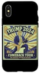 Coque pour iPhone X/XS Funny Trump Rockstar 2024 Comback Tour Inauguration Day Gag