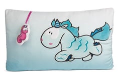 NICI Coussin en peluche licorne Aquario 43 x 25cm - Coussin en peluche licorne pour filles, garçons & bébés, coussin rectangulaire en peluche - 49712