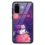 ZhuoFan Coque Huawei P20, Series 9H Verre TREMPE Cas Design Motif Antichoc Protector Case [Anti-Rayures] [Soft Bumper] Tempered Glass Skin Fundas for Huawei P20 5.8, Cover Chat de Dessin animé