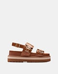 Clarks Orianna Croc Leather Glide Buckle Sandal Standard Fit