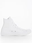 Converse Leather Hi Top Trainers - White, White/White, Size 5.5, Women