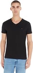 Tommy Hilfiger Men's Core Stretch Slim V-Neck Tee Mw0mw27540 S/S T-Shirts, Black (Black), XXL