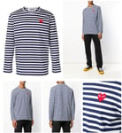 Comme Des Garçons Play Red Heart T-Shirt Long Sleeve Tee Shirt Made IN Japan XL