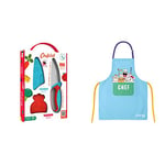 Le Couteau du chef Chefclub Kids Bleu & Rouge & Kids - Tablier de Cuisine pour Enfants - Accessoire Patisserie - Coton - Taille Unique - 4 à 10 ans - Couleur bleu - Personnages kids