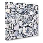 Pebbles Painting Modern Canvas Wall Art Print Ready to Hang, Framed Picture for Living Room Bedroom Home Office Décor, 14x14 Inch (35x35 cm)