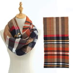 Tartan Echarpe Châle Hiver Anneau Écharpe Mode Bufanda Cou Enveloppes Solide Unisexe Tricot Snood Cachemire Femmes Écharpes Femme Géométrique Warm-J