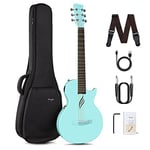 Enya Guitare Électrique Acoustique Enfant – 35 Pouces Blue Nova Go SP1 Kit de Débutant Guitare en Fibre de Carbone avec Smart AcousticPlus Pickup pour Guitare Enfant Adulte Débutant Voyager Concert