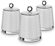 Morphy Richards 978054 Dimensions Set Of 3 Round Kitchen Storage Canisters Whit