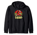 Vintage Gaming Video Game Players Teenage Boys Men Gamer Zip Hoodie