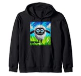 Whimsy in the Field, Funny, Fanciful, Quirky Zip Hoodie