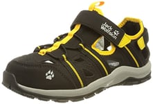 Jack Wolfskin Boy's Unisex Kids Sun Climber K Sandal, Black/Burly Yellow XT, 11 UK Child