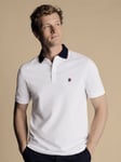 Charles Tyrwhitt England Rugby Contrast Collar Short Sleeve Pique Polo Shirt