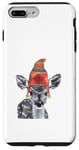 Coque pour iPhone 7 Plus/8 Plus Mère de cerf faon mignon portant un chapeau d'hiver tricoté dessin croquis