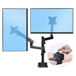 StarTech.com Support Double Écran PC - Bras Double Moniteur VESA - 32" 8kg - Empilables Verticalement - Porte 2 Écrans Hauteur Réglable/Articulé - Fixation Pince/œillet (ARMDUALPIVOT)