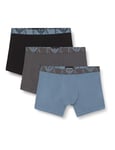 Emporio Armani Men's BOLD MONOGRAM 3-PACK BOXER Shorts, TEMPESTA/MAGNET/NERO, L