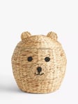 John Lewis Bear Water Hyacinth Storage Basket, Natural