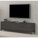 Meuble TV sur pieds 1 porte 4 tiroirs L170cm FLORENCE anthracite Taille unique