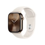 Apple Watch Series 10 GPS + Cellular 42mm Guld Titanboett med Stjärnglans Sportband - M/L