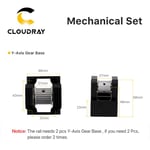 Cloudray-Ensemble de base d'engrenage LC,pièces mécaniques,jeu de rails de guidage pour machine de découpe laser CO2 - Type E Y-Axis Gear Base