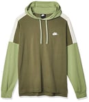 Nike M NSW Hoodie PO JSY CB Sweat-Shirt Homme, Medium Olive/Oil Green/Light Bone/(White), FR : 2XL (Taille Fabricant : 2XL)