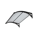 Avilia Auvent d'extérieur avec lumières LED 100 x 150 cm – Auvent éclairé en Polycarbonate et ABS, Protection Solaire et Pluie, Design Moderne, Noir