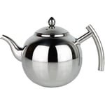 Théière en Acier Inoxydable avec Filtre À Mailles Cafetière Hôtel Restaurant Bureau Utilisation Théière À Induction / 1L / 1.5L / 2L (Couleur: Argent, Taille: 2L) Cadeau Parfait