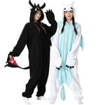 Vuxen Kigurumi Onesie Cartoon Tandlös Pyjamas För Vuxna Kvinnor Män Djur Pyjamas Hemkläder Halloween Cosplay Festdräkt[HK] White M Fit 158-168cm