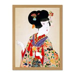 Chikanobu True Beauty Kimono Japan Large Framed Art Print Poster Wall Decor 18x24 inch