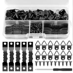 Romon 251 Pièces Accroche Tableau, Noir Crochet Pour Cadre Photo Kit avec Tournevis et Vis, Crochet Cadre avec boîte transparente, Fixation Cadres pour Fixation Cadres Photos Miroirs