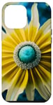 Coque pour iPhone 14 Pro Max Bleu Jaune Oxeye Daisy Fleur Photo