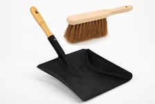  Metal Coal Shovel and Smoothed Wooden Handle Supplied with Soft Coco Hand Brush