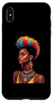 Coque pour iPhone XS Max Rainbow Dashiki Cheveux naturels pour femme tribale africaine