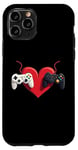 Coque pour iPhone 11 Pro Manettes de jeu d'amour pour la Saint-Valentin Gamers Couple