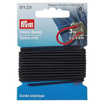 Prym Cordon en Caoutchouc Élastique, 60% Ed 40% PES, Noir, Ø 2,5 mm