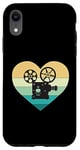 Coque pour iPhone XR Projecteur de cinéma en forme de cœur avec inscription « Ich liebe Kino »