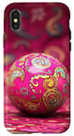 Coque pour iPhone X/XS Rose Paisley Retro Lucky Disco 8 Ball Accessoires de mode