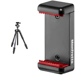 Manfrotto Element MII Camera Tripod, Travel Tripod in Aluminium with Ball Head and Carrying Bag & MCLAMP,  Universal Smartphone Clamp with Thread Connections, for iPhone with or without case, Black