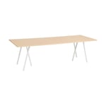 HAY Loop Stand incl. support matbord 92,5x250 cm White-clear lacq. oak