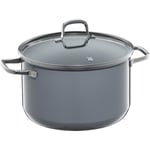 WMF Fusiontec Essential Grande casserole 24 cm avec couvercle en verre pour induction 6,4 l Céramique high-tech anti-rayures, sans revêtement Gris Fabriqué en Allemagne