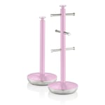 Swan Retro Towel Pole and Mug Tree Set Pink