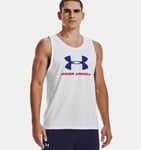 Under armour Débardeur Homme UA Sportstyle Logo - 104 (Blanc / Royal/Rouge )